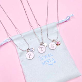 alphabet silver necklace สร้อยคอจี้ตัวอักษรห้อยจี้จิ๋ว 🌟[แจ้งจี้ห้อยที่แชทด้วยค่ะ]