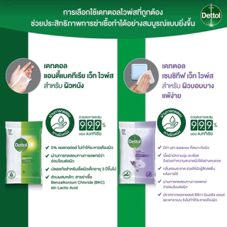 [🚚พร้อมส่ง] เดทตอล ผ้าเช็ดทำความสะอาด ทิชชู่เปียก ผ้าเปียก ทำความสะอาดผิว แอนตี้แบคทีเรีย Dettol 50แผ่น