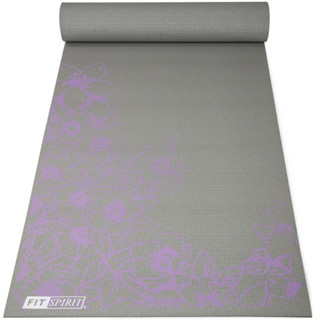 Fit Spirit : FSPFLOWER2* เสื่อโยคะ (Grey) Premium Printed  Yoga Mat