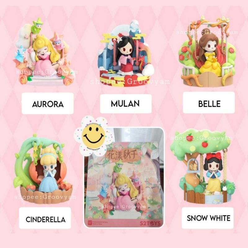 พร้อมส่ง Disney Princess 👑 Art toy ของ 52toys แท้100% เจ้าหญิงออโรร่า,เบลล์,มู่หลาน,ซินเดอเรลล่า,และ สโนว์ไวท์