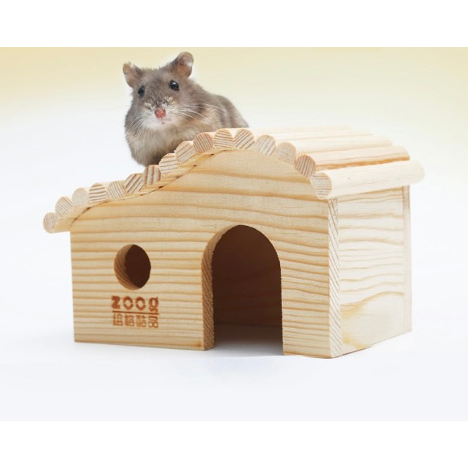 ((ลดล้างสต็อค)) Forest Wooden House By ZooG บ้านไม้ขนาดเล็กสําหรับหนูแฮมสเตอร์และสัตว์เลี้ยงขนาดเล็ก