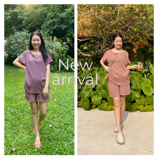 ชุดเซท(เสื้อ+กางเกง) Oversize ให้นมลูกแบบแหวกข้าง