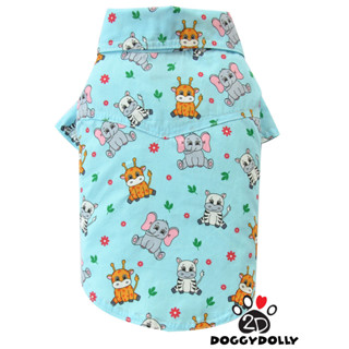 Petcloths -Doggydolly  เสื้อผ้าแฟชั่น สัตว์เลี้ยง ชุดน้องหมาน้องแมว เสื้อเชิ๊ต คอปก ลายยิ้ม ไซส์ 1-9 โล  S140