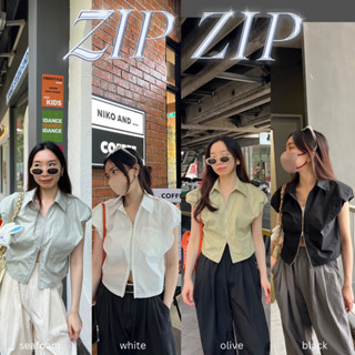 UIUI | zipzip shirt เสื้อเชิ้ตซิปบนซิปล่าง🫶🏻