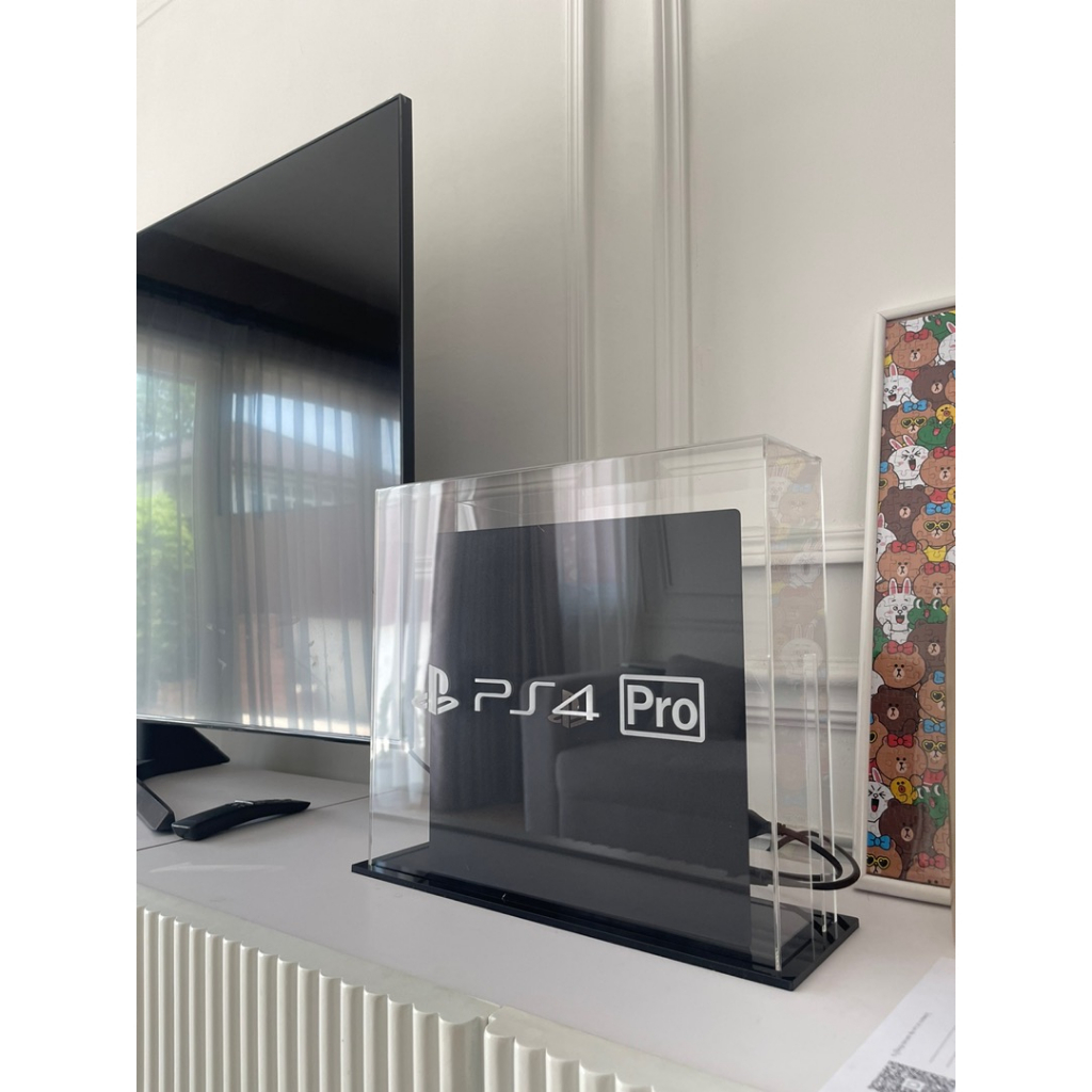 กล่องครอบเครื่อง Playstation 4 Pro สำหรับกันฝุ่นพร้อมฐานสีดำ ไม่ครอบตอนเล่นเกมนะคะ!!