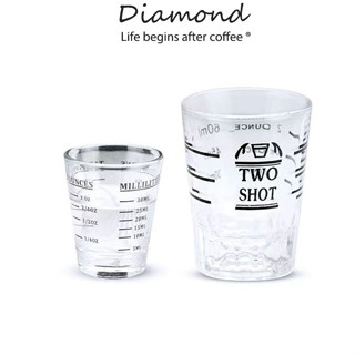 ❤ Diamond Coffee ถ้วยสเกล มีสเกลวัด แก้วคุณภาพสูง หลากหลายสไตล์ การวัดที่แม่นยำ