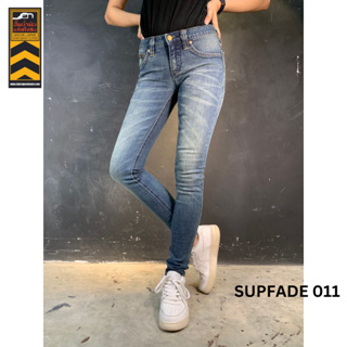 SUPFADE011(W) กางเกงยีนส์ผู้หญิงทรงเดฟ ผ้ายีนส์ยืด Womens Skinny Jeans (Gasoline &amp; Garage)ปั๊มน้ำมันแก๊สโซลีน (SUP FADE)