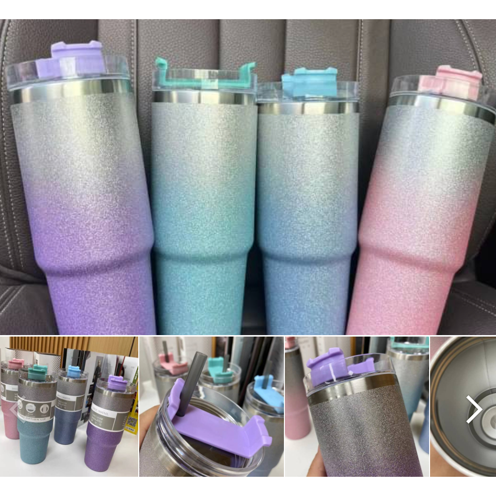 ฟรุ้งฟริ้ง แก้วเก็บความเย็น กริสเตอร์กากเพชร 20-30oz การเก็บอุณภูมิดีมาก แสตนเลสอย่างดี 304