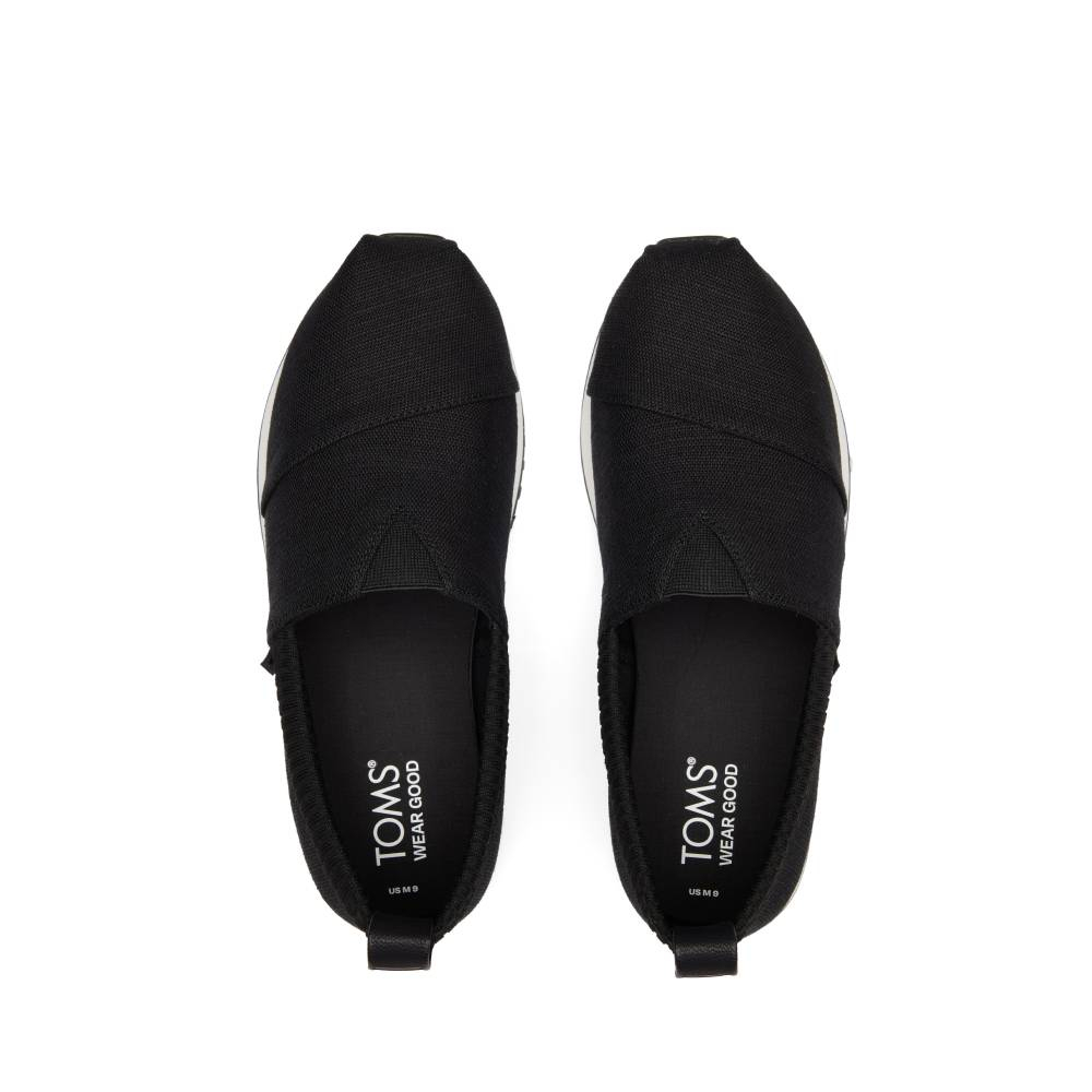 TOMS รองเท้าลำลองผู้ชาย สลิปออน รุ่น Alpargata Resident 2.0 Black Heritage Canvas (CD) รองเท้าลิขสิทธิ์แท้