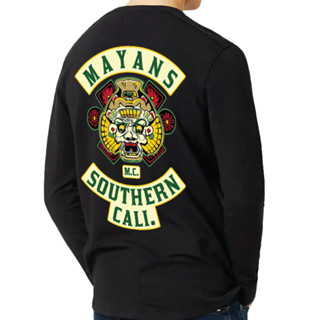 เสื้อยืด "MAYANS M.C." มายัน เสื้อยืดแขนยาวคอกลม Cotton 100% สีดำ