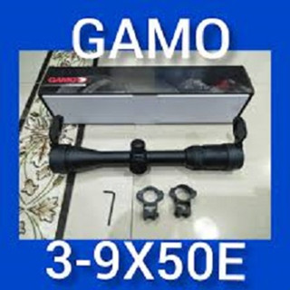 Gamo(3-9X50) irมีไฟ.+ฟรีไฟฉายคาดหัว+ฟรีระดับน้ำตั้งกล้อง