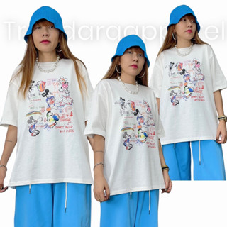 เสื้อยืด oversize สกรีนลาย korea style code:3048ขาว