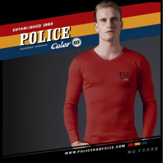 เสื้อยืด Police Bodysize แขนยาว คอวี ทรง SlimFit (รหัส : FC033)