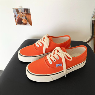 รองเท้าผ้าใบทรง VANS สีส้ม 🍊🍊 รองเท้าผ้าใบแนวสตรีท รองเท้าผ้าใบผู้หญิง รองเท้าผ้าใบผู้ชาย