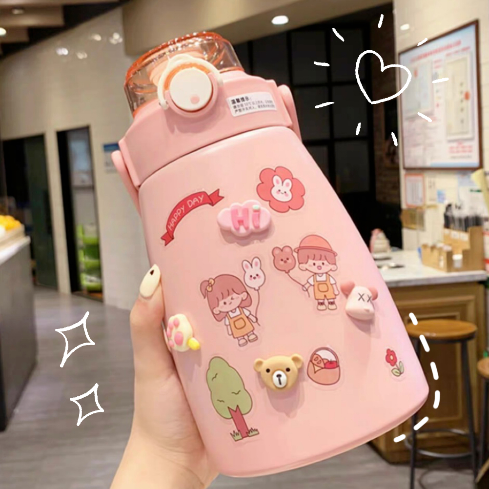 40ozแก้วเก็บความเย็น/กระติกน้ำสแตนเลส/เก็บร้อน-เย็น กระติกน้ำ กระติกน้ำ สติกเกอร์ฟรีและสติกเกอร์ Cutieworld