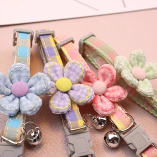 ปลอกคอ ปลอกคอสุนัข ปลอกคอสัตว์เลี้ยง แบบปรับขนาดได้ ดอกไม้ปลอกคอแมว FO