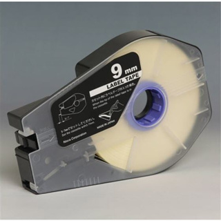 LABEL CASSETTE TAPE 9mm. White เครื่องพิมพ์ปลอกสายไฟ CANON รุ่น MK1500 MK2600 MK1100 ของแท้ ของใหม่