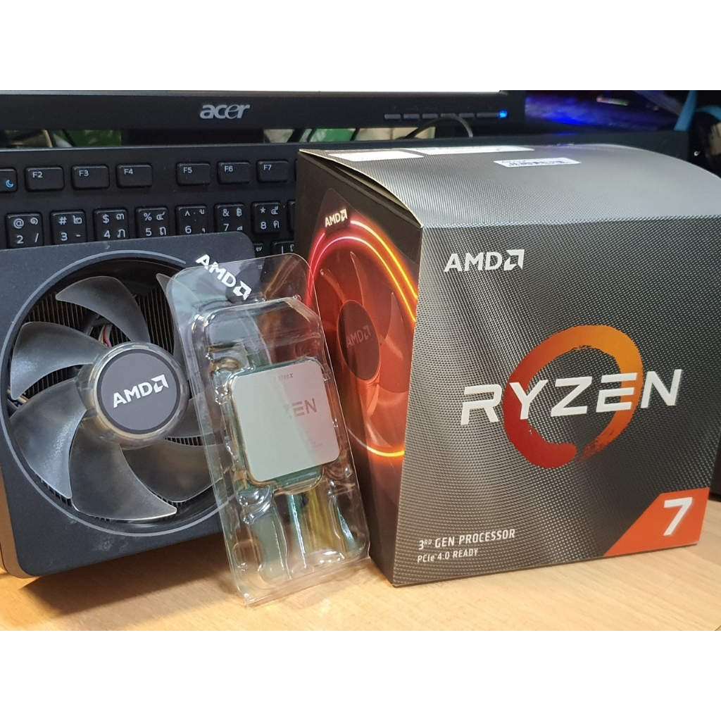 CPU (ซีพียู) AMD AM4 RYZEN 7 3700X (4.40GHz) (8C/16T) สภาพสวย มือสอง อุปกรณ์ครบกล่อง