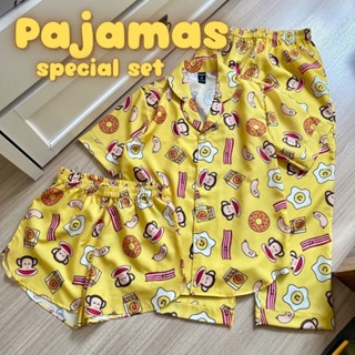 ꕥ ℕ𝔼𝕎 𝔸ℝℝ𝕀𝕍𝔸𝕃 ꕥ purefloral pajamas ชุดนอนเซ็ตขายาว/ขาสั้น ลายลิงไข่ดาว