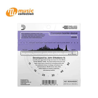 สายกีตาร์โปร่ง D'ADDARIO EJ13 80/20 BRONZE 011-052