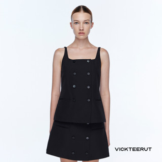 VICKTEERUT Re-Edition Double Breasted Sleeveless Blouse เสื้อแขนกุด กระดุมสองแถว