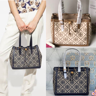 🎀 (สด-ผ่อน) กระเป๋า tote SHOP 81803 TORY BURCH T MONOGRAM JACQUARD SMALL TOTE BAG