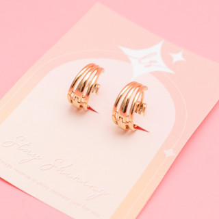 LELISA - Lucy Earring - ต่างหูสุดหรู - สี Pinkgold - สแตนเลสแท้