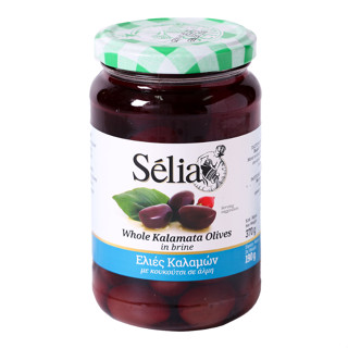 Selia มะกอกดอง คาลามาตา ทั้งเมล็ด 190 กรัม - Kalamata Olives Whole Extra Large 190g Siouras brand