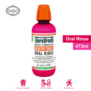 น้ํายาบ้วนปาก TheraBreath Oral Rinse 473ml สูตรฟลูออไรด์ Healthy Smile