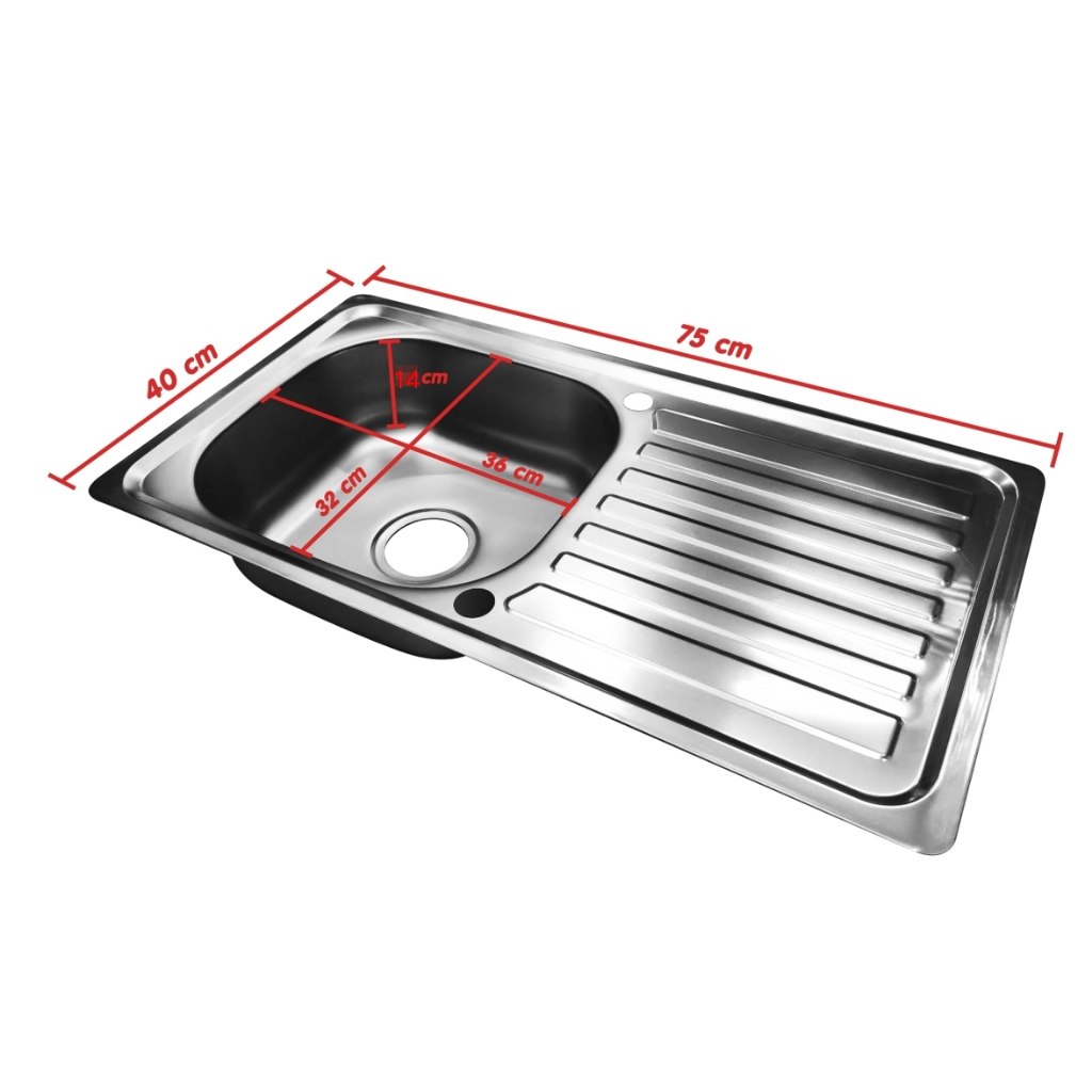 [C_HOME]อ่างซิงค์สแตนเลสชุบขาวตัวอ่างหนา0.4 ซิงค์ล้างจาน1หลุมไม่มีพักและมีที่พักมี3ขนาดให้เลือกแบบฝังเคาน์เตอร์เท่านั้น - รูปที่ 7