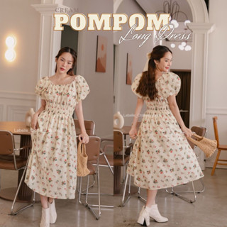 LABELLE รุ่น Pompom Long Dress เดรสยาว สีครีม