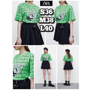 zara เสื้อยืดแขนสั้นผู้หญิง