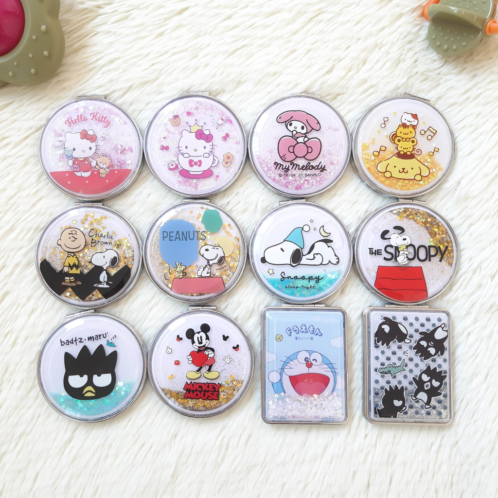 พร้อมส่งในไทย กระจกพับพกพา กระจกพับ2in1กระจกปกติและขยาย ลายการ์ตูน น่ารัก น่าใช้มาก