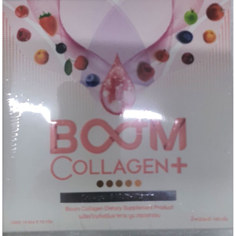คอลลาเจนBoom. EXP 2025 ไตรเปบไทด์และวิตามินรวมฉีกชงดื่มบำรุงผิวผมเล็กมวลกระดูกหมดอายุปี2025