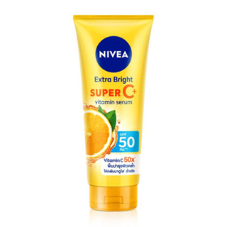 Nivea Extra Bright Super C+ 320ml. นีเวีย เอ็กซ์ตร้า ไบรท์ ซูเปอร์ ซี พลัส เซรั่ม เอสพีเอฟ50 พีเอ+++ 320มล.