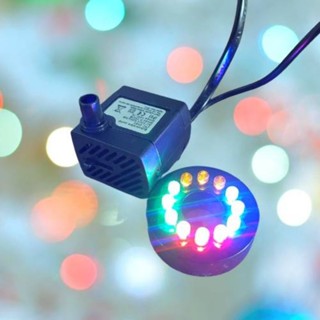 ปั้มน้ำ พร้อมไฟ LED-RGB 12 ดวง 3W *พร้อมส่งในไทย*  ปั๊มน้ำพุตั้งโต๊ะ ปั๊มน้ำตก น้ำล้นตั้งโต๊ะ เปลี่ยนสีอัตโนมัติ