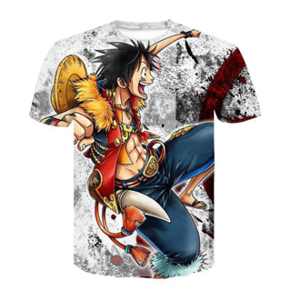 เสื้อยืดคอกลม ลายการ์ตูน One Piece ผ้าไมโคร ขายดีสุดๆ