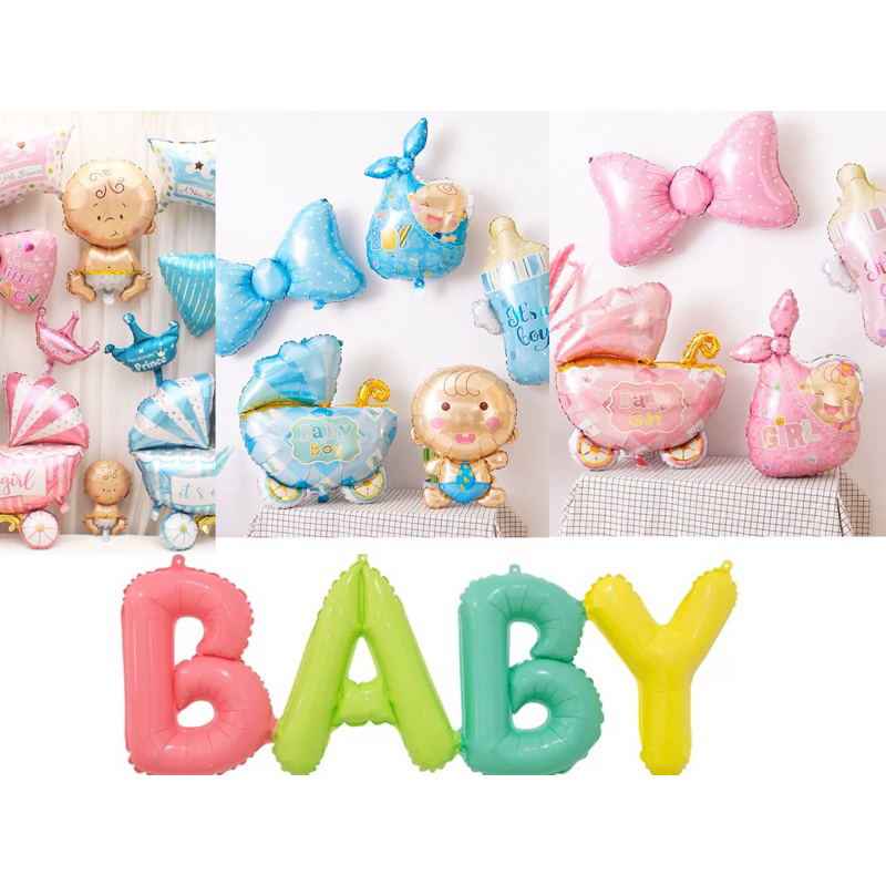 ลูกโป่งรูปเด็ก Welcome baby เด็ก ลูกโป่งตกแต่งห้องคลอด ลูกโป่งรถเข็น แบบเยอะมากหลายแบบ พร้อมส่ง