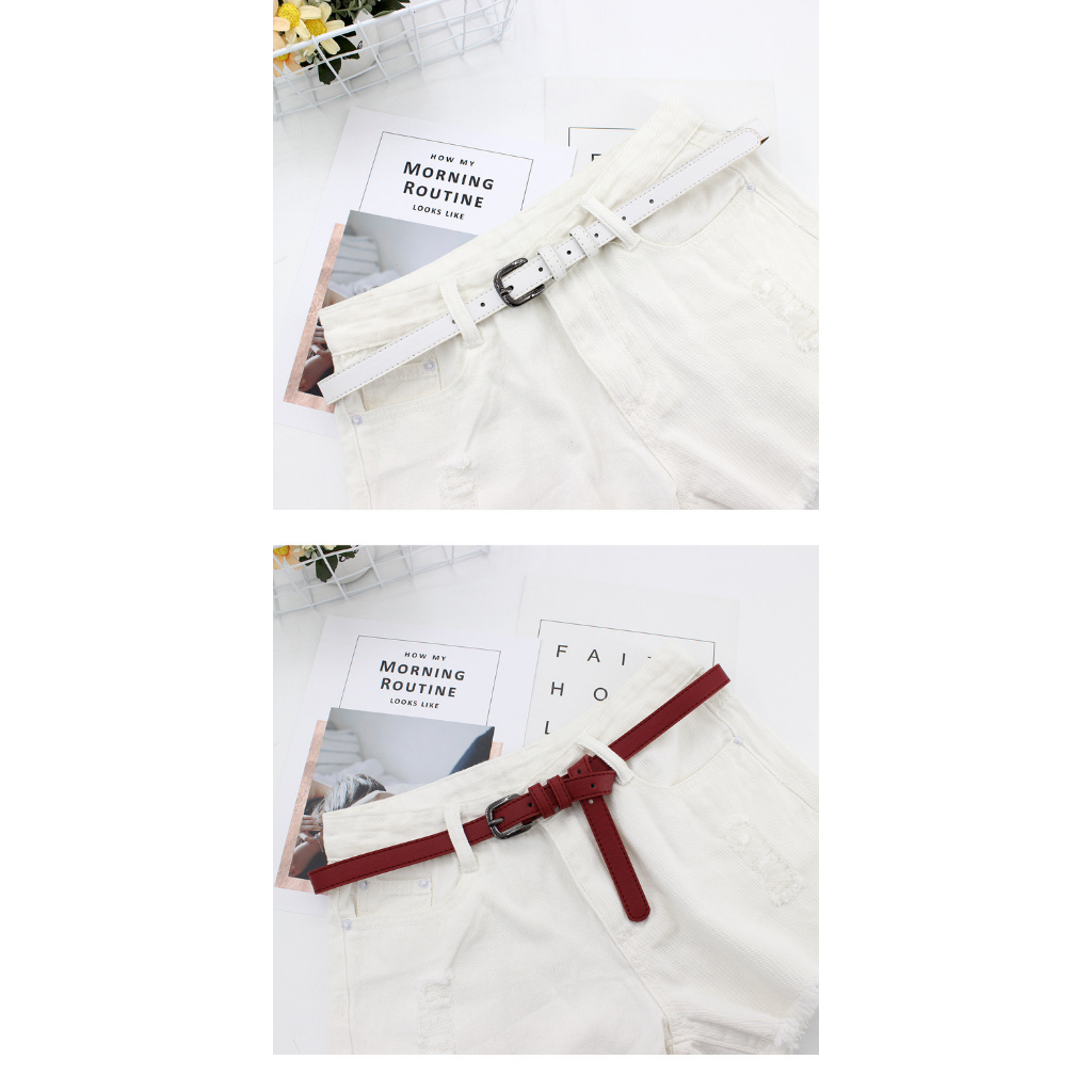 พร้อมส่งจ้า  เข็มขัดสตรี เข็มขัดผู้หญิง หนัง PU ใสเก๋ๆ เท่ห์ๆ เพิ่มความสวยโดดเด่นให้ชุดของสาว ๆ