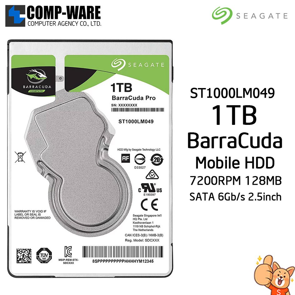 Seagate 1TB BarraCuda Pro SATA 6Gb/s 7200RPM 128MB Cache 2.5-Inch 7mm MOBILE Internal Hard Drive ST1000LM049 5Y Warranty