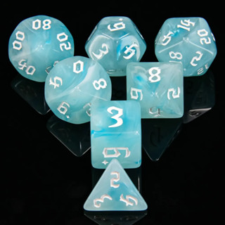 Aetheric Frost Prism Dice Set of 7 | ลูกเต๋า Dice For DnD D&amp;D MTG RPG TRPG เกมกระดาน บอร์ดเกม Game ไพ่ทาโรต์ Magic เมจิก