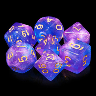 Enchanted Nebula Dice Set of 7 | ลูกเต๋า Dice For DnD D&amp;D MTG RPG TRPG เกมกระดาน บอร์ดเกม Game ไพ่ทาโรต์ Magic เมจิก