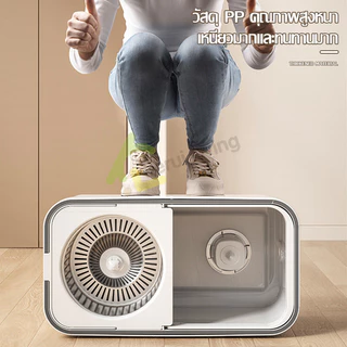 Allsking ถังปั่นสแตนเลส ชุดถังปั่นไม้ถูพื้น ไม้ถูพื้น หมุน 360 องศา ถังปั่นแห้ง สามารถเเยกตะเเกรงปั่นเเห้งออกจากถังได้