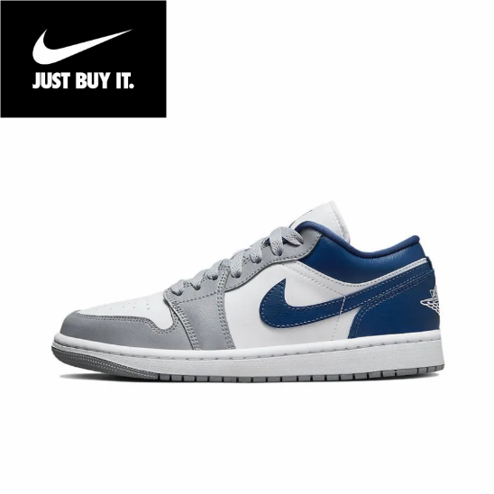 ของแท้ 100 % Jordan Air Jordan 1 low Grey blue Sports shoes style