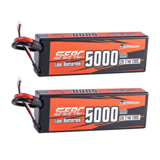 2PCS Lipo Battery 2S 7.4V 130C 5000mAh Deans T Plug Hard Case Battery RC Car Truck Boat Airsoft Lipo Lithum 2s