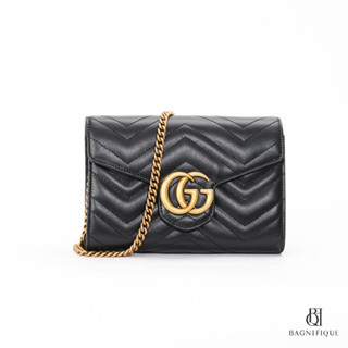 GUCCI WOC MARMONT 20 BLACK CALF GHW