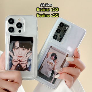 เคสกันกระแทกเคสใส่บัตร เคสซิลิโคน สำหรับ OPPO A98 Reno 10 realme 11 Pro c53 c35 C55 C30S รุ่นใหม่ล่าสุด เคสใส เคสใส่บัตร