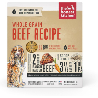 อาหารสุนัข The Honest Kitchen สูตร Whole Grain Beef Recipe Dehydrated Dog Food ขนาด 0.9 kg (Best by 16 Aug 23)