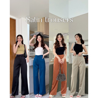 Thesummernade : Satin trousers กางเกงขายาวผ้าซาติน