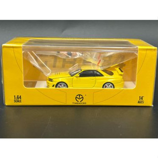 TimeMicro 1:64  NISSAN GTR34 Lemon yellow + figure เปิดฝากระโปรงได้มีห้องเครื่องยนต์